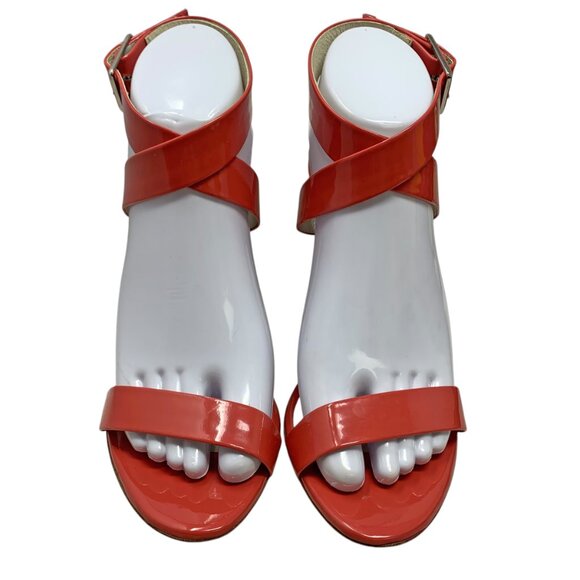 Pedro‎ Garcia  Cecily Patent Leather Ankle Wrap Heeled Sandals - Picture 6 of 11